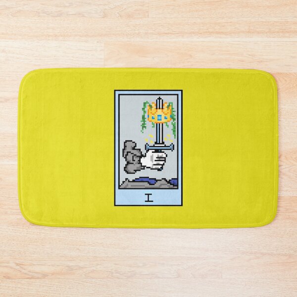 Item preview, Wait, is this pixel art tarot? Yellow - Minor Arcana 'Ace of Swords' (Design for T-shirt, stickers and other accessories) designed and sold by Pixel Waite.