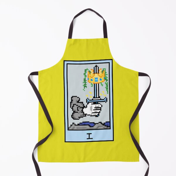Item preview, Wait, is this pixel art tarot? Yellow - Minor Arcana 'Ace of Swords' (Design for T-shirt, stickers and other accessories) designed and sold by Pixel Waite.