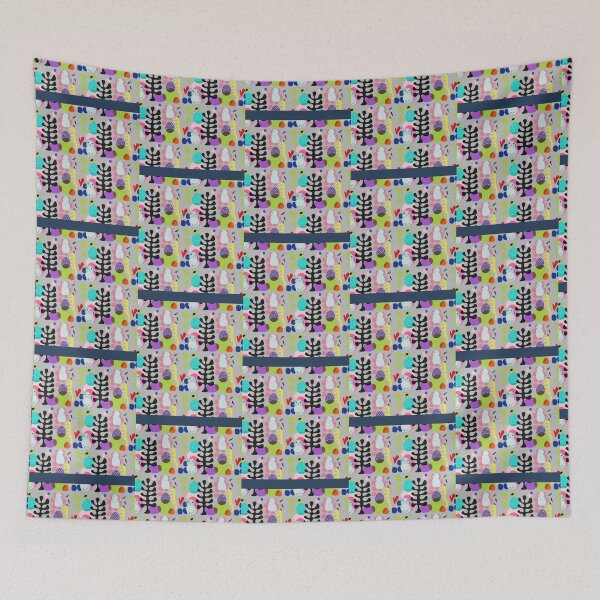 Item preview, MR Biggles skandi range “ hungry rabbits” scandi print, Finnish print, scandi pattern, rabbit lover  designed and sold by FastCustomTeesd.