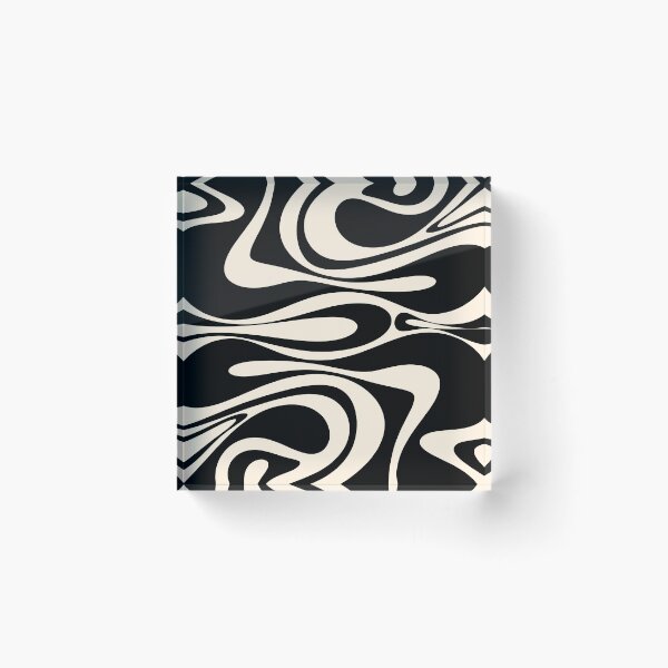 Item preview, Mod Thang Retro Modern Abstract Pattern in Black and Almond Cream designed and sold by kierkegaard.