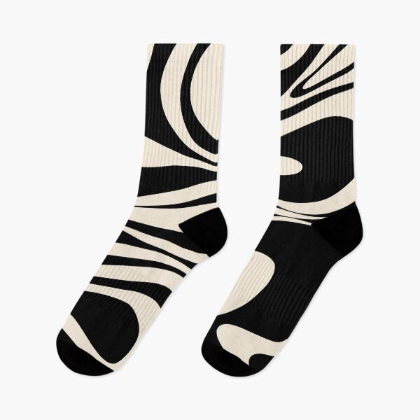 Item preview, Mod Thang Retro Modern Abstract Pattern in Black and Almond Cream designed and sold by kierkegaard.