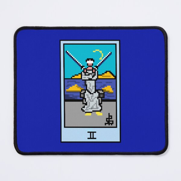 Item preview, Wait, is this pixel art tarot? Blue - Minor Arcana 'Two of Swords' (Design for T-shirt, stickers and other accessories) designed and sold by Pixel Waite.