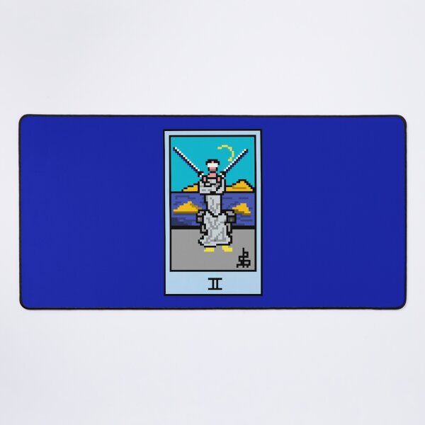 Item preview, Wait, is this pixel art tarot? Blue - Minor Arcana 'Two of Swords' (Design for T-shirt, stickers and other accessories) designed and sold by Pixel Waite.