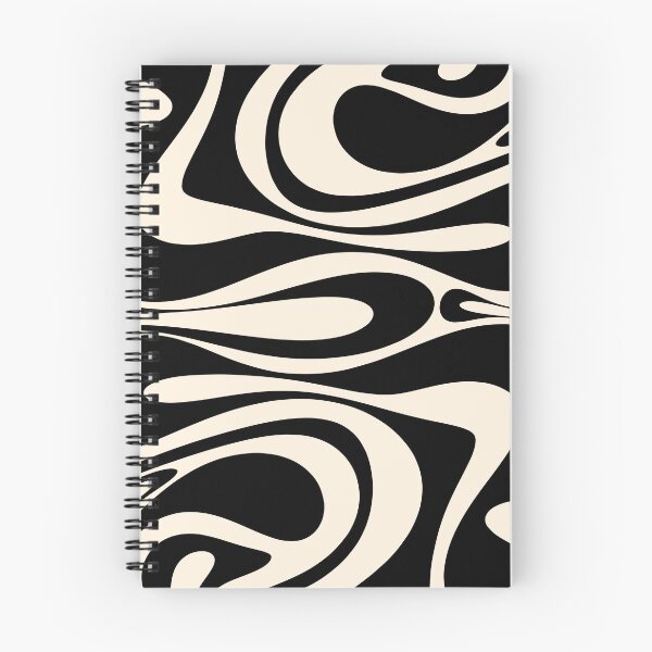 Item preview, Mod Thang Retro Modern Abstract Pattern in Black and Almond Cream designed and sold by kierkegaard.