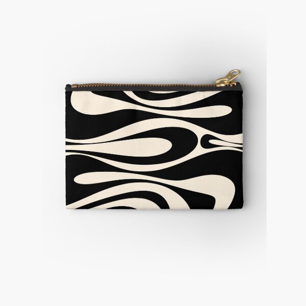 Item preview, Mod Thang Retro Modern Abstract Pattern in Black and Almond Cream designed and sold by kierkegaard.
