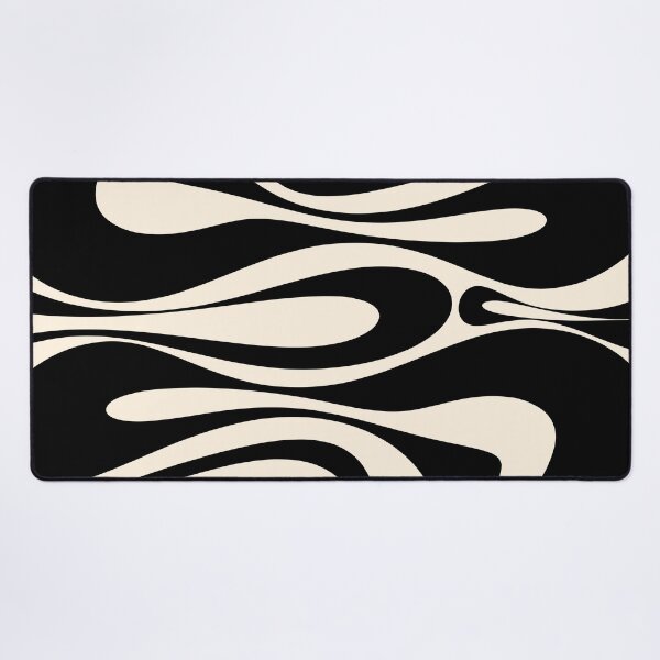 Item preview, Mod Thang Retro Modern Abstract Pattern in Black and Almond Cream designed and sold by kierkegaard.