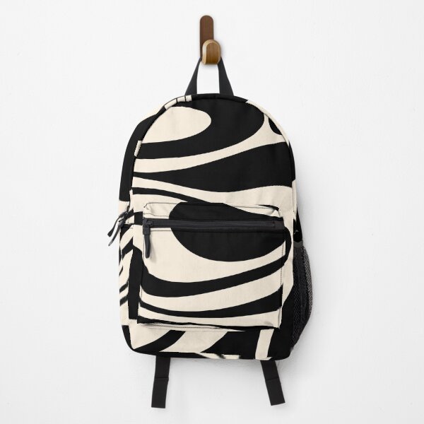 Item preview, Mod Thang Retro Modern Abstract Pattern in Black and Almond Cream designed and sold by kierkegaard.