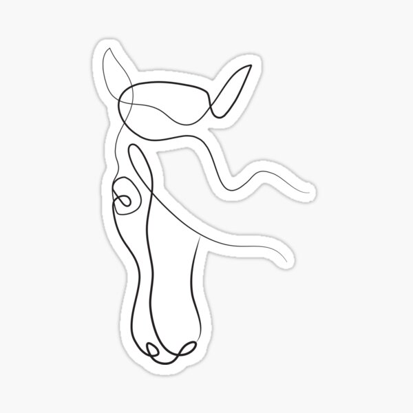 One-Line drawing of Horse face Sticker