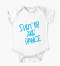 Body de manga corta para bebé Cállate y baila: azul claro