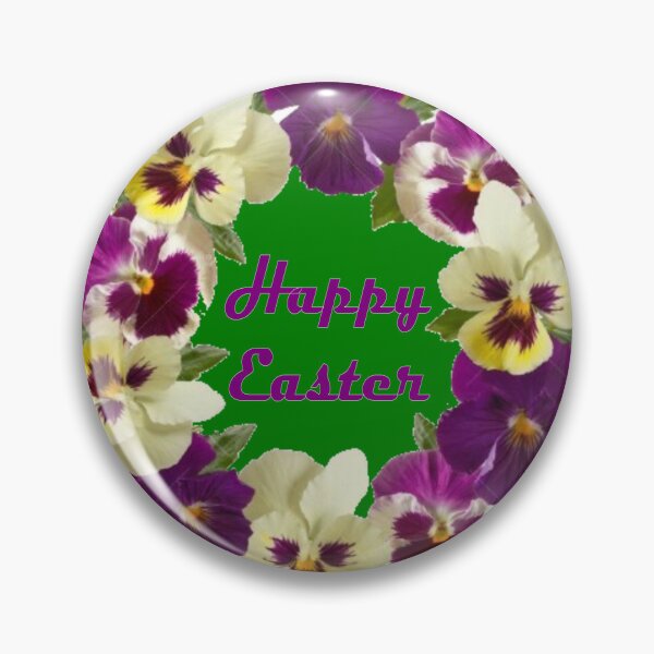 Item preview, Happy Easter floral wreath with pansies designed and sold by Becky Hunter.