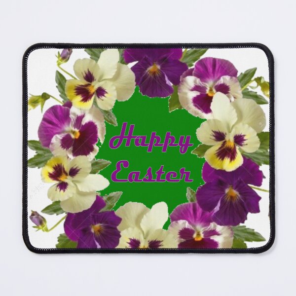 Item preview, Happy Easter floral wreath with pansies designed and sold by Becky Hunter.
