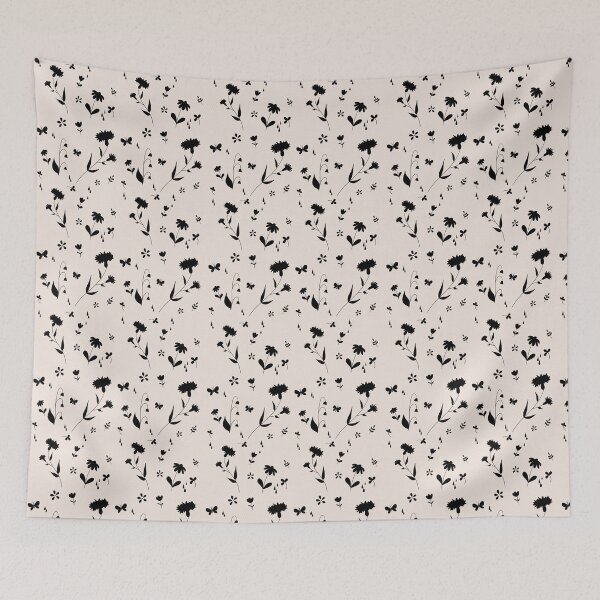 Item preview, Flower field in black and white designed and sold by EszterLarisArts.