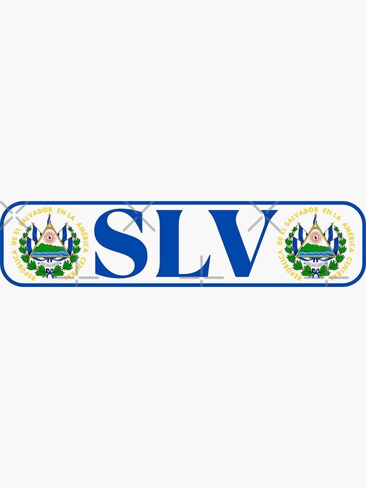 "SLV 3 Letter Code El Salvador" Sticker by FedSherDesign Redbubble