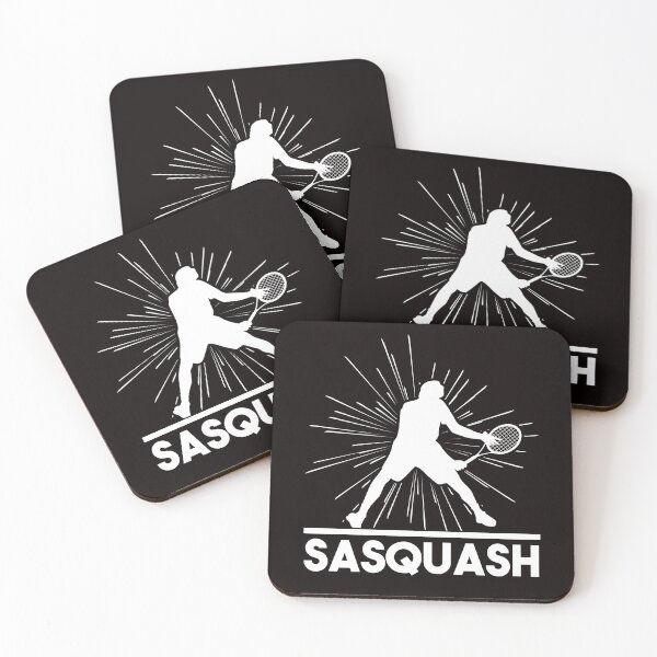 Item preview, Funny Sasquatch Squash Player Racket Indoor Tennis Court designed and sold by TomGiantDesigns.