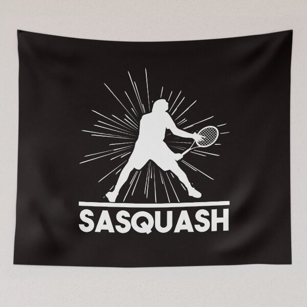 Item preview, Funny Sasquatch Squash Player Racket Indoor Tennis Court designed and sold by TomGiantDesigns.