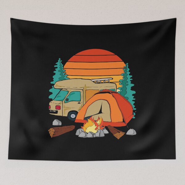 Item preview, Camp Retro Caravan Campsite Nature Camper Outdoor Camping designed and sold by bestshirtdesign.