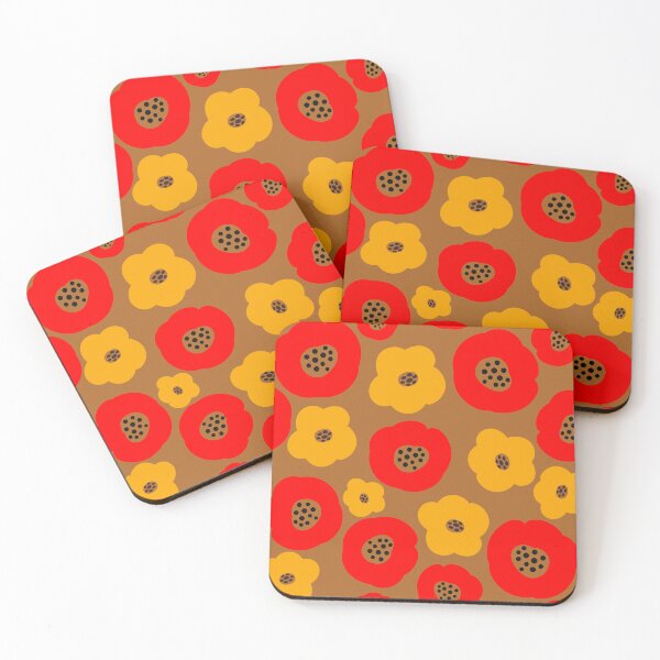 Item preview, Flores Retro - Rojo y Marrón designed and sold by SilverPegasus.