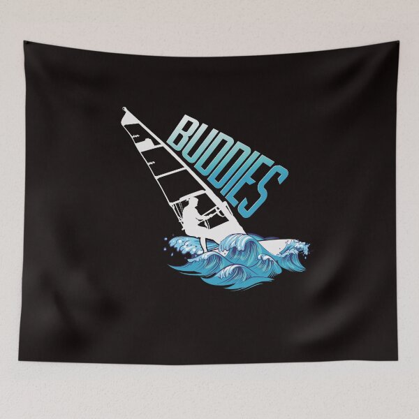 Item preview, Windsurfing Buddies Windsurfer Surfboard Ocean Wave Surfing designed and sold by TomGiantDesigns.