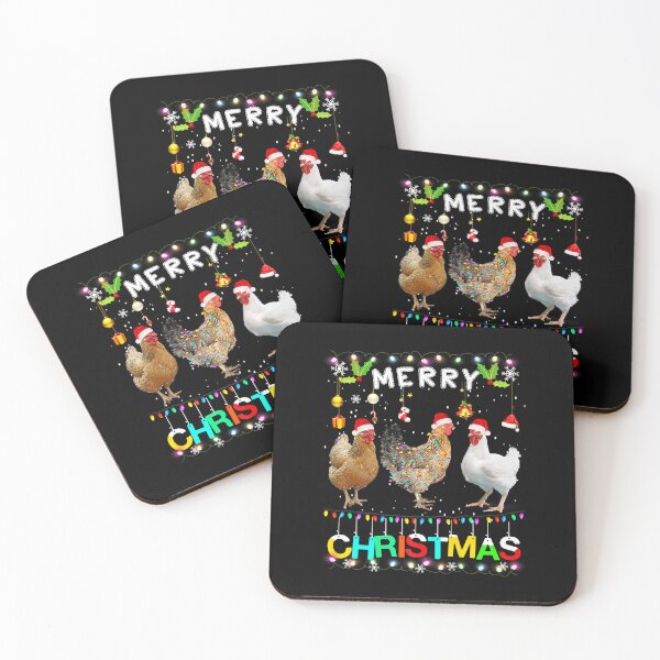 Item preview, Merry Christmas Chicken Santa Hat Lights Xmas designed and sold by davetmccall.