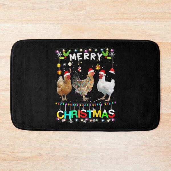 Item preview, Merry Christmas Chicken Santa Hat Lights Xmas designed and sold by davetmccall.