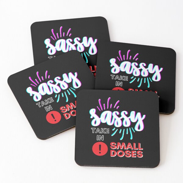 Item preview, Sassy - take in small doses | Funny Pun Introvert Sassy Punchy Design | Neon White designed and sold by dbyjane.