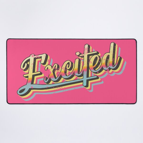 Item preview, Distressed Retro EXCITED slogan designed and sold by TrulyEpoque.