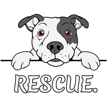 Pitbull Rescue Gift Pit Bull Lover Art Print