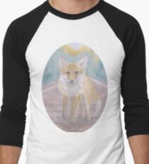 Fox on rail track Men's Baseball ¾ T-Shirt