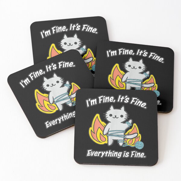 Item preview, Cat Meme It's Fine I'm Fine Everything Is Fine Funny Gift T-Shirt designed and sold by zacben.