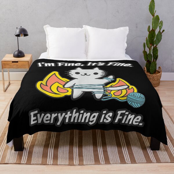 Item preview, Cat Meme It's Fine I'm Fine Everything Is Fine Funny Gift T-Shirt designed and sold by zacben.