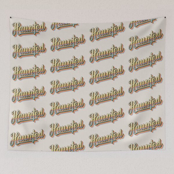 Item preview, Distressed Retro HAUNTED slogan designed and sold by TrulyEpoque.