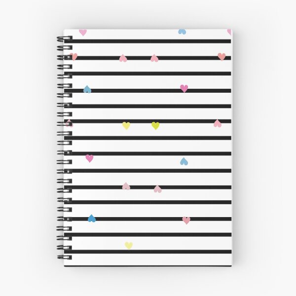 Item preview, Horizontal black and white lines with colourful hearts designed and sold by Heywor.