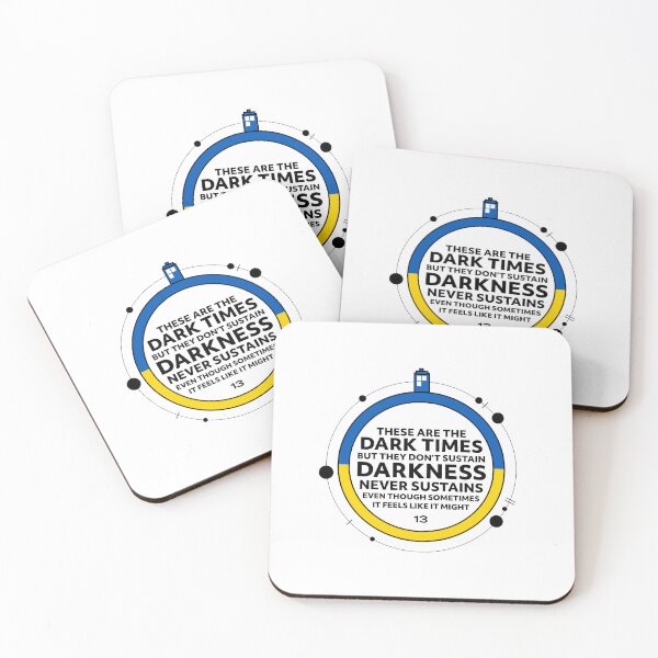 Item preview, Dark Times Peace Quote Thirteen Spyfall Blue Box | Blue Yellow Ukraine Variant designed and sold by Blue Box Artworks.