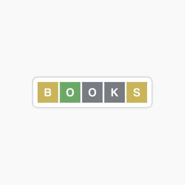 Vista previa del artículo con la obra «Libros Wordle», diseñado y vendido por indiebookster.