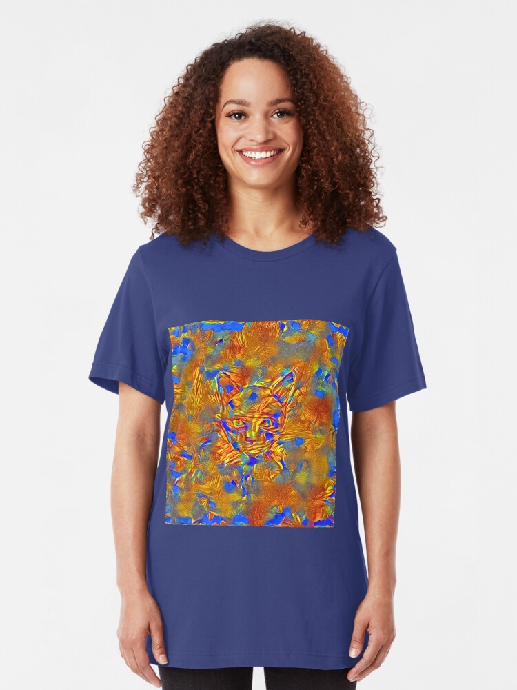 Alternate view of Another Ninja cat hiding #Art Slim Fit T-Shirt