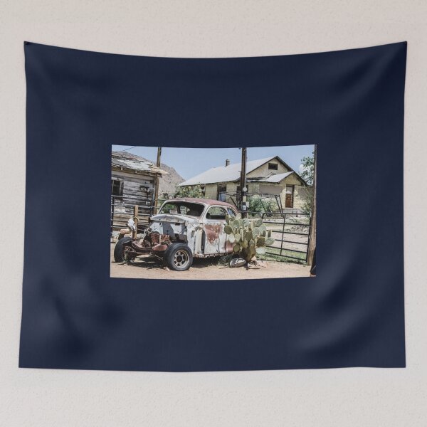 Item preview, Rusty old car beside a cactus designed and sold by HuuHieu.