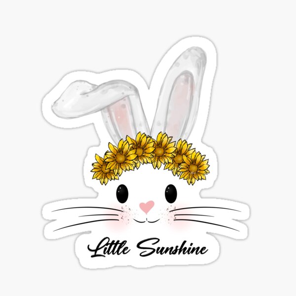 Little Sunshine Bunny with Sunflower Sticker