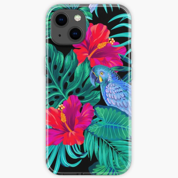 blue macaw parrots. iPhone Soft Case
