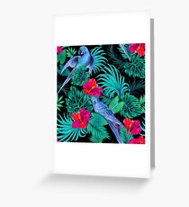 blue macaw parrots. Greeting Card