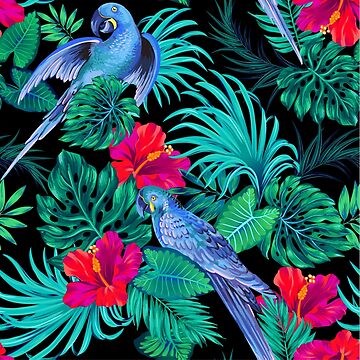 Artwork thumbnail, blue macaw parrots. by belokrinitski