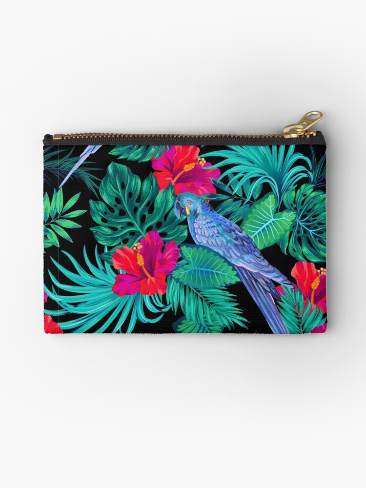 Thumbnail 1 of 4, Zipper Pouch, blue macaw parrots. designed and sold by belokrinitski.