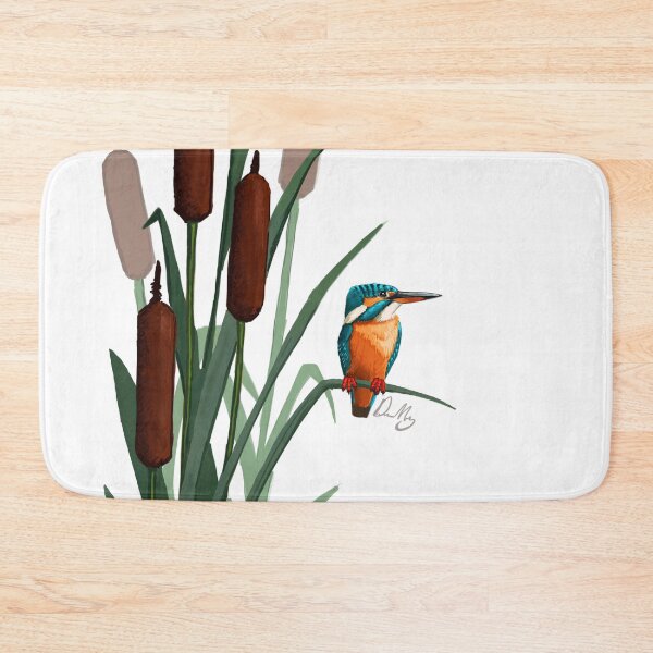 Item preview, Common Kingfisher on Reed Mace designed and sold by DHeyDesigns.