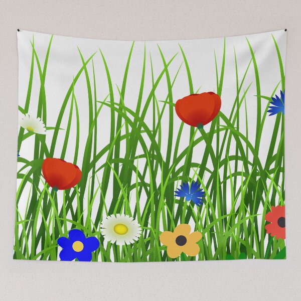 Item preview, Flowers growing on the grass designed and sold by Floralsharry.