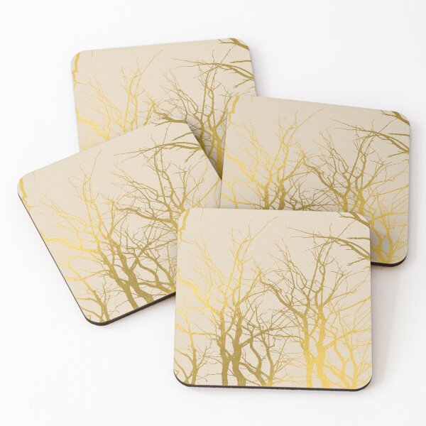 Item preview, Gold Tree Branches Pattern Beige Background designed and sold by idovedesign.