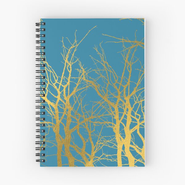 Item preview, Gold Tree Branches Pattern Blue Background designed and sold by idovedesign.