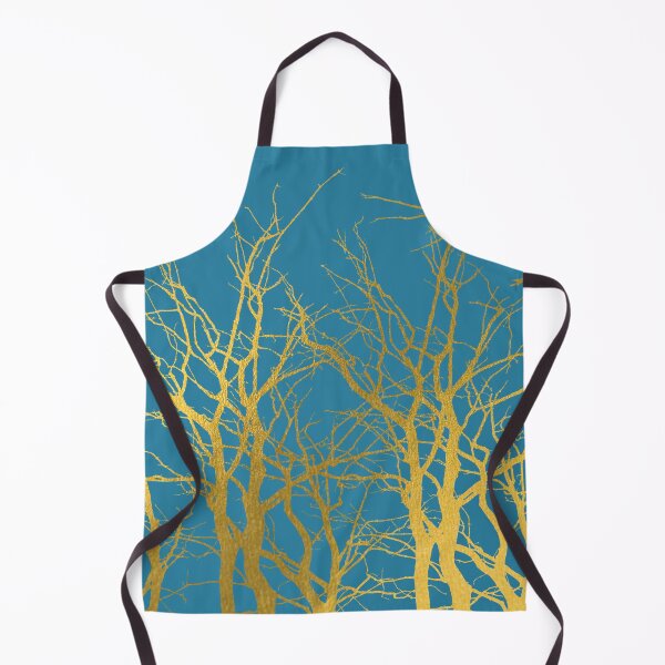 Item preview, Gold Tree Branches Pattern Blue Background designed and sold by idovedesign.