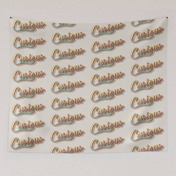 Item preview, Distressed Retro CURIOUS slogan designed and sold by TrulyEpoque.