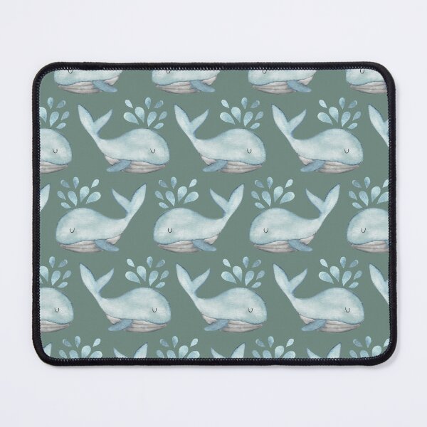 Item preview, Watercolor Whales - Under the Sea - dark sage green designed and sold by Ashleigh Fish.