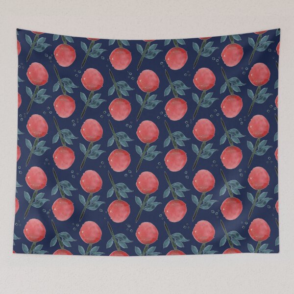 Item preview, Watercolour stylised  blooms in navy designed and sold by FrancesPoff.