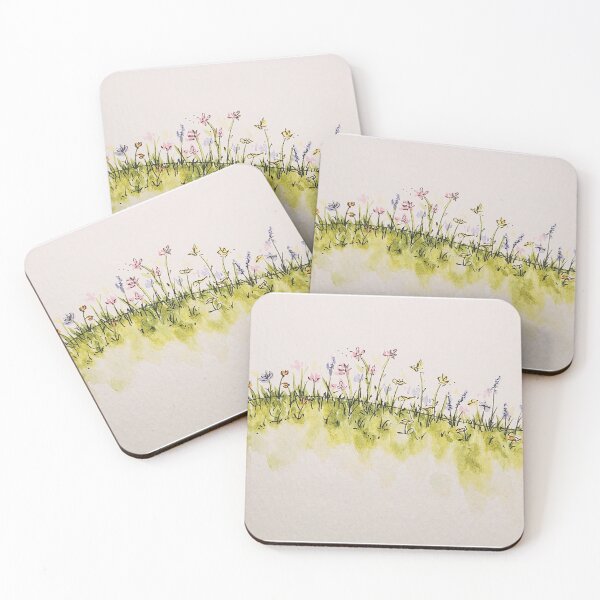 Item preview, Spring Field Lavender Daisies Grass Hillside designed and sold by LillybellDesign.